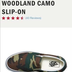 VANS CAMO SLIP ON SHOES